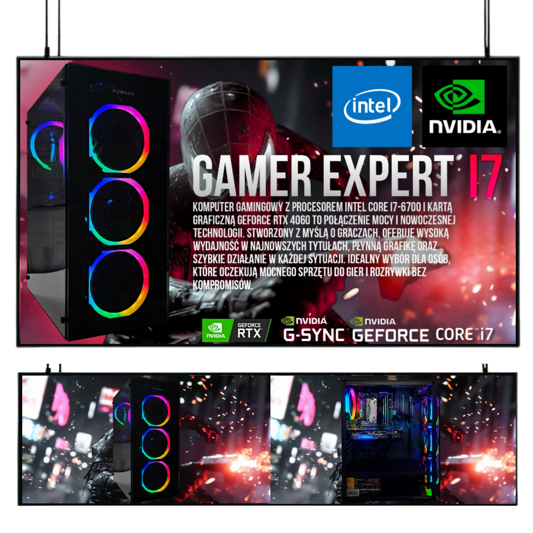 PC Gamingowy Gamer Exper I7 6700 32GB DDR4 1TB SSD RTX 4060 8GB